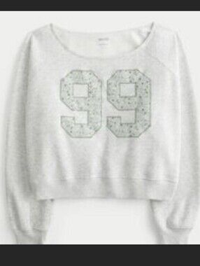 Hollister gray off shoukder sweater